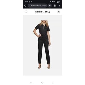 Good American Fit for Success Denim Jumpsuit Black Sz 6 (3x( GMJS126